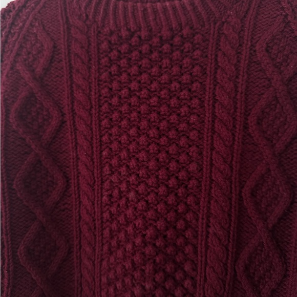 Vintage 70s Joseph F. Heron - Ardara Donegal Irish Handknit Wool Sweater Maroon - Picture 2 of 16